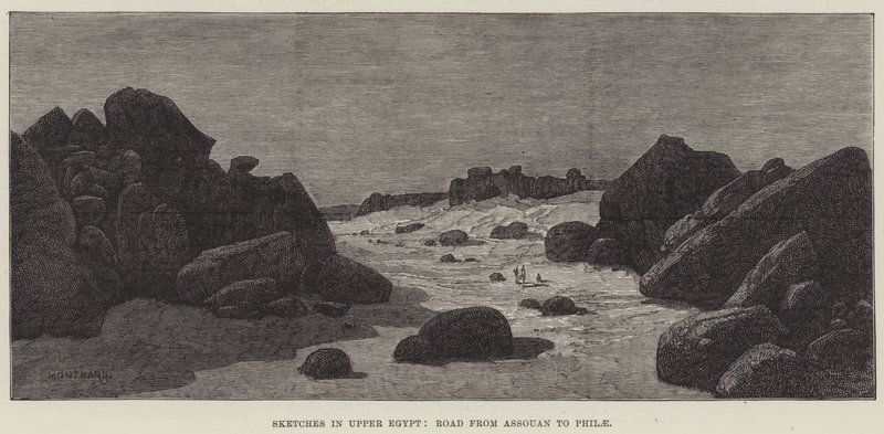 Skisser i Øvre Egypt, vei fra Assouan til Philae av Charles Auguste Loye