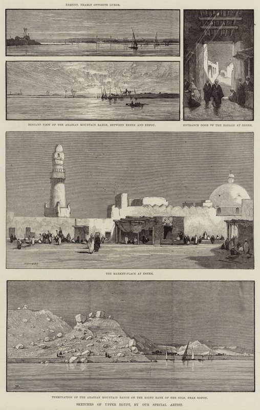 Skisser av Øvre Egypt av Charles Auguste Loye