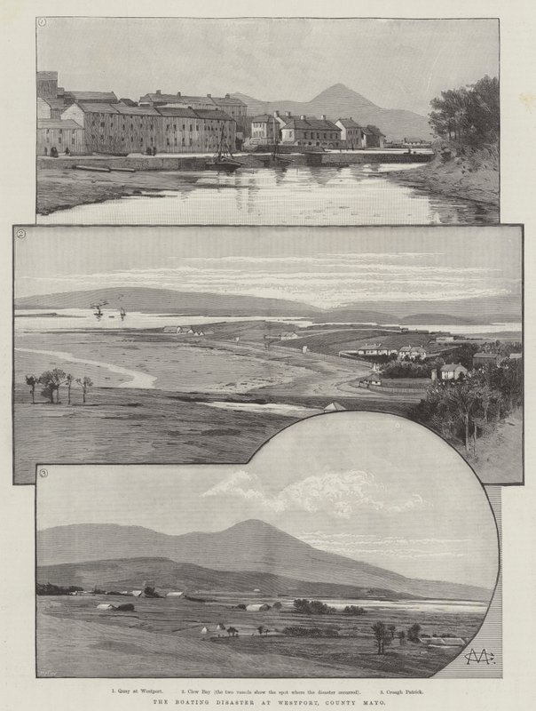 Båtkatastrofen i Westport, Mayo fylke av Charles Auguste Loye