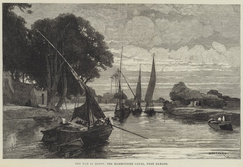 Krigen i Egypt, Mahmoudieh-kanalen, nær Ramleh av Charles Auguste Loye