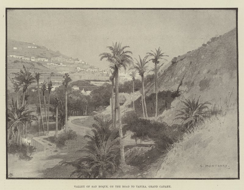 San Roque-dalen, på veien til Tafira, Gran Canaria av Charles Auguste Loye