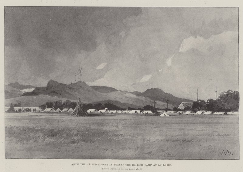 Med de allierte styrkene i Kina, den britiske leiren ved Lu-Li-Ho av Charles Auguste Loye