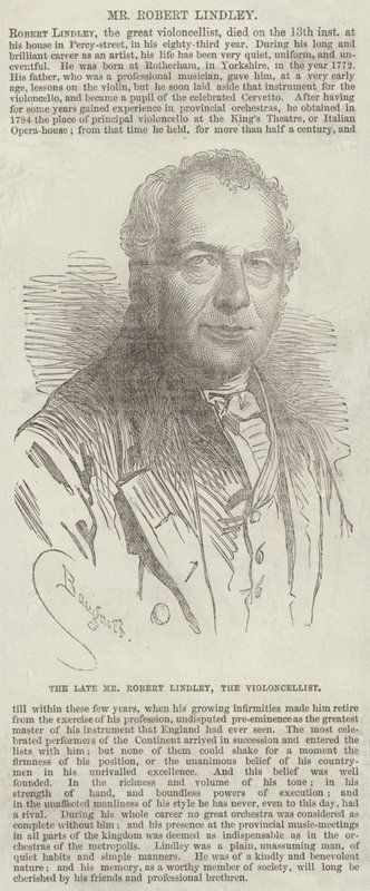 Avdøde Robert Lindley, cellisten av Charles Baugniet