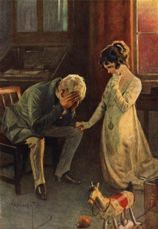 Gamle Sedley innrømmer tingenes sanne tilstand for Amelia av Charles Crombie