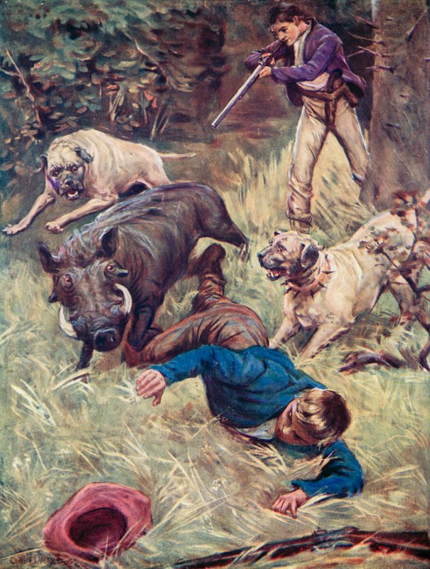 Illustrasjon for den sveitsiske familien Robinson av Charles Daniel Ward