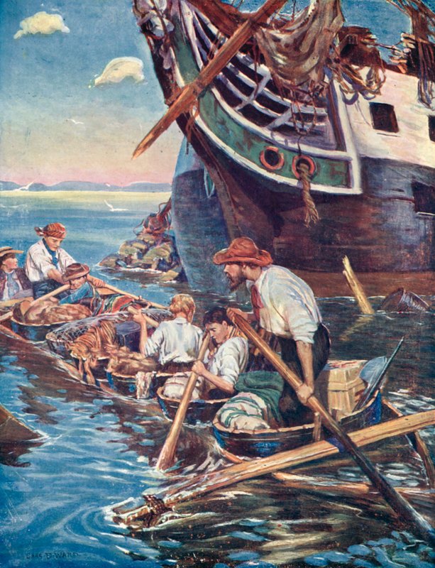 Illustrasjon for den sveitsiske familien Robinson av Charles Daniel Ward