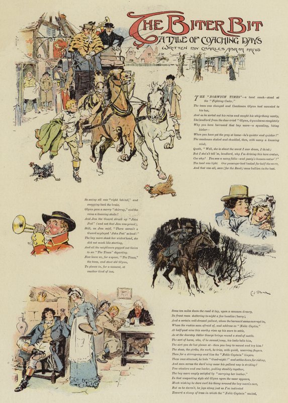 The Biter Bit, a Tale of Coaching Days (chromolitho) av Charles Edmund Brock