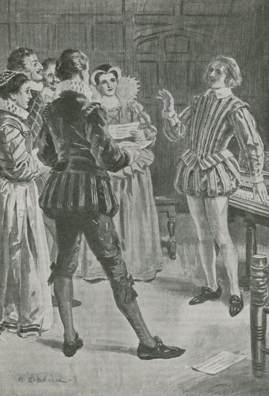 William Byrd lytter til madrigalen hans av Charles Edmund Brock