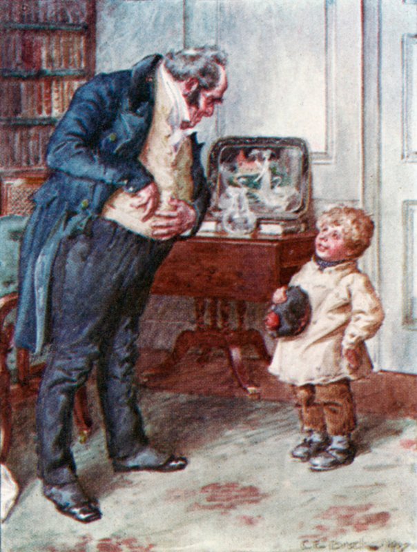 Illustrasjon for Doctor Marigolds Prescription av Dickens av Charles Edmund after Brock