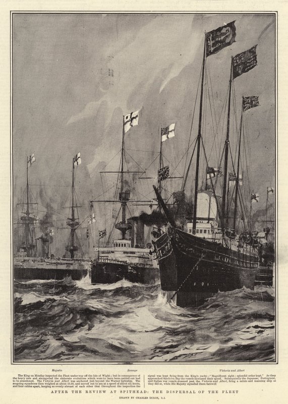Etter gjennomgangen på Spithead, spredningen av flåten av Charles Edward Dixon