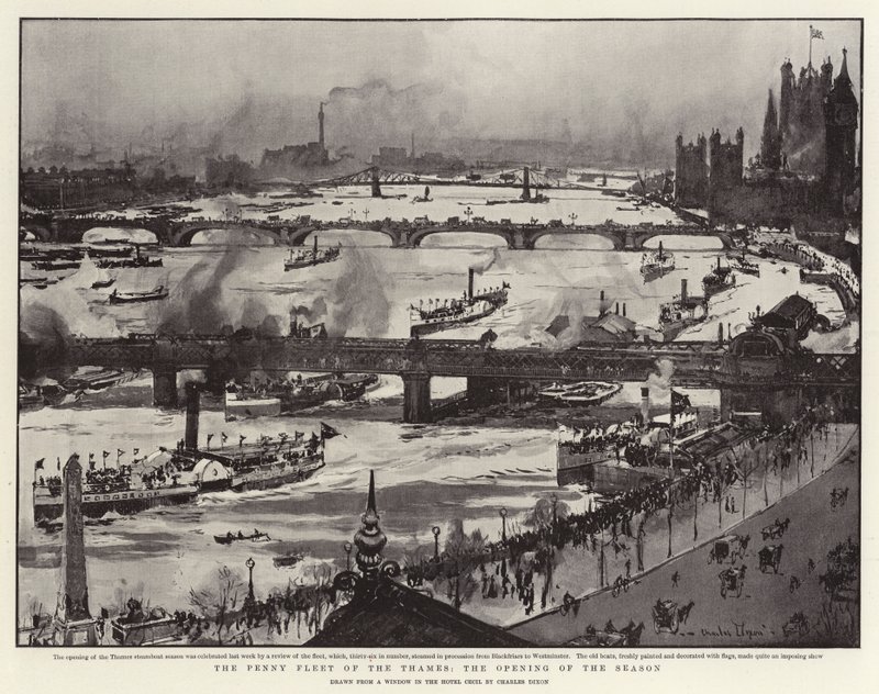 Penny Fleet of the Thames, sesongåpningen av Charles Edward Dixon