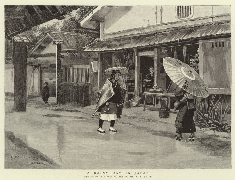 En regnværsdag i Japan av Charles Edwin Fripp