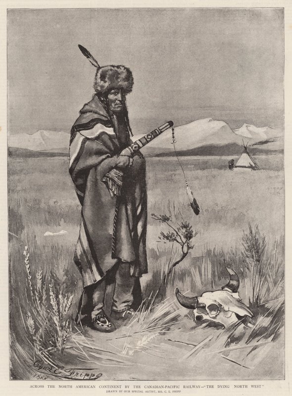 På tvers av det nordamerikanske kontinentet med Canadian-Pacific Railway, The Dying North West av Charles Edwin Fripp