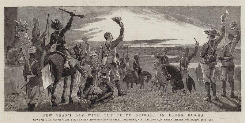 Nyttårsdag med den tredje brigaden i Øvre Burma av Charles Edwin Fripp