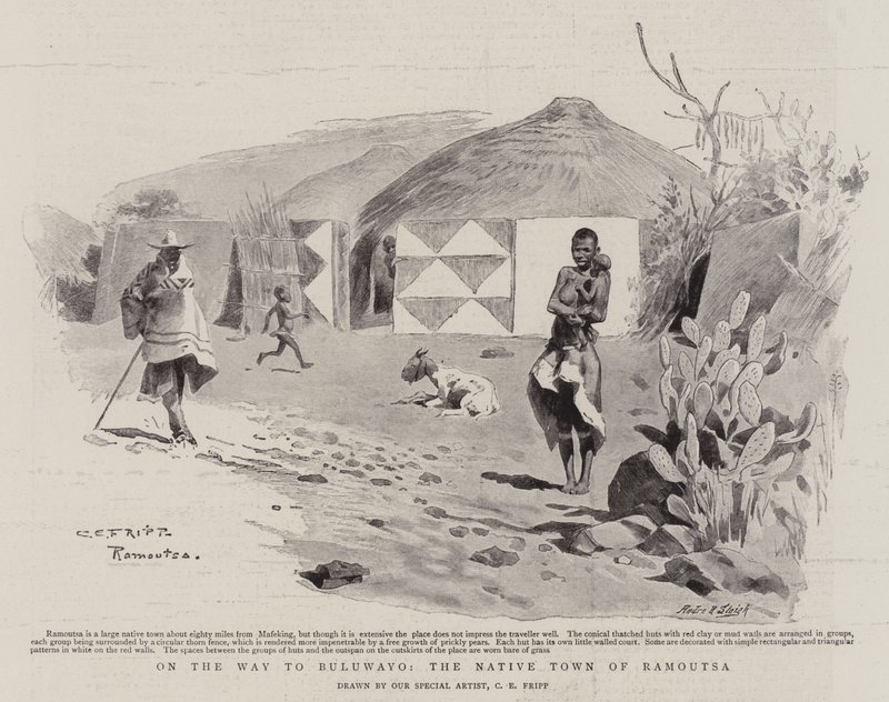 På vei til Bulawayo, den opprinnelige byen Ramoutsa av Charles Edwin Fripp