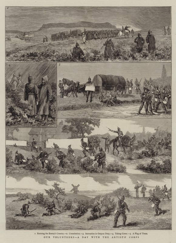 Våre frivillige, en dag med Kunstnerkorpset av Charles Edwin Fripp