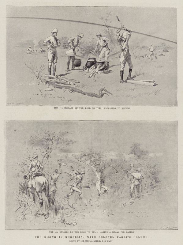 The Rising in Rhodesia, med oberst Pagets kolonne av Charles Edwin Fripp