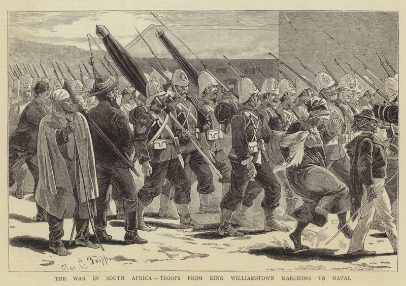 Krigen i Sør-Afrika, tropper fra kong Williamstown marsjerte til Natal av Charles Edwin Fripp