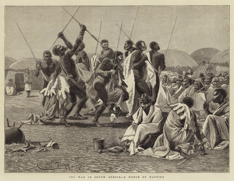Krigen i Sør-Afrika, en dans av kaffers av Charles Edwin Fripp