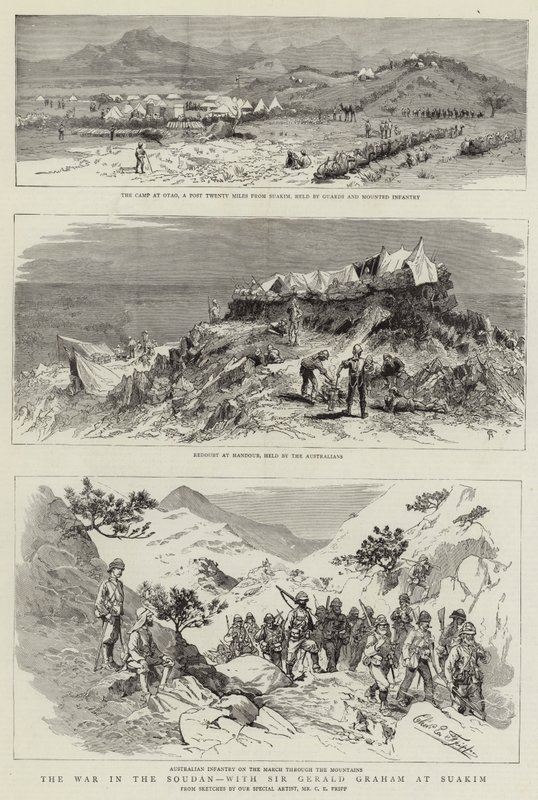 The War in the Soudan, med Sir Gerald Graham i Suakim av Charles Edwin Fripp
