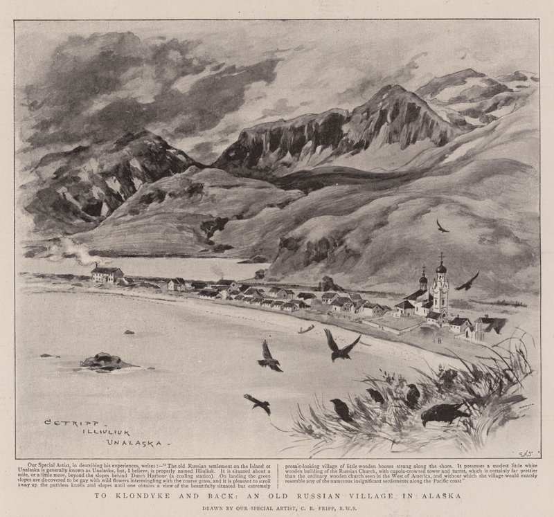 Til Klondyke og tilbake, en gammel russisk landsby i Alaska av Charles Edwin Fripp