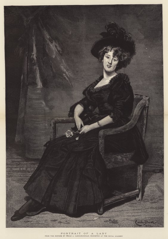 Portrett av en dame av Charles Emile Auguste Carolus Duran