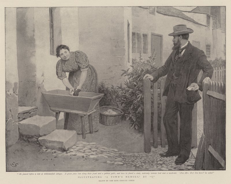 Illustrering av en bys minne, av Q av Charles Green