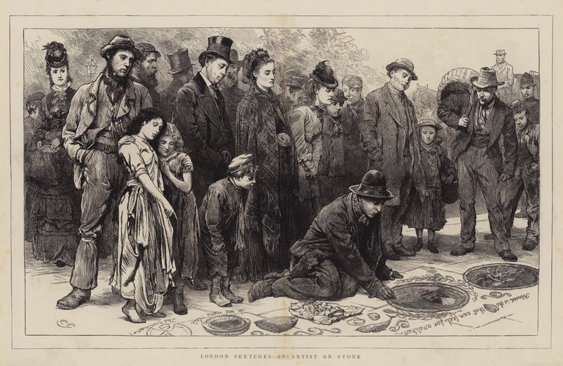 London Sketches, en kunstner på stein av Charles Green