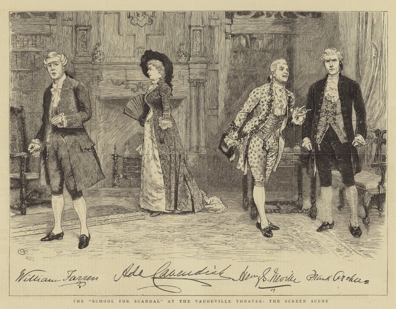The School for Scandal på Vaudeville Theatre, Screen Scene av Charles Green