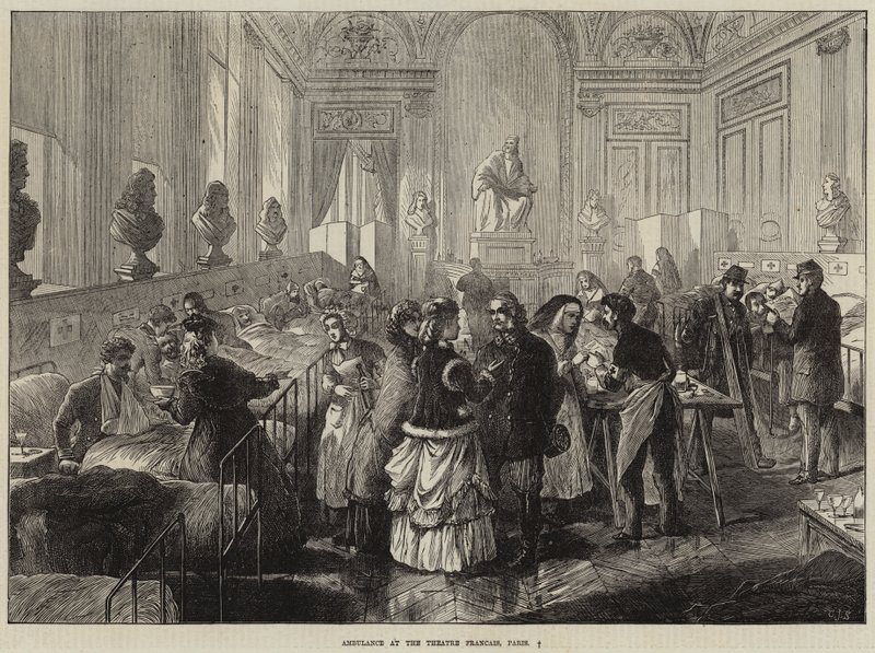 Ambulanse ved Theatre Francais, Paris av Charles J. Staniland