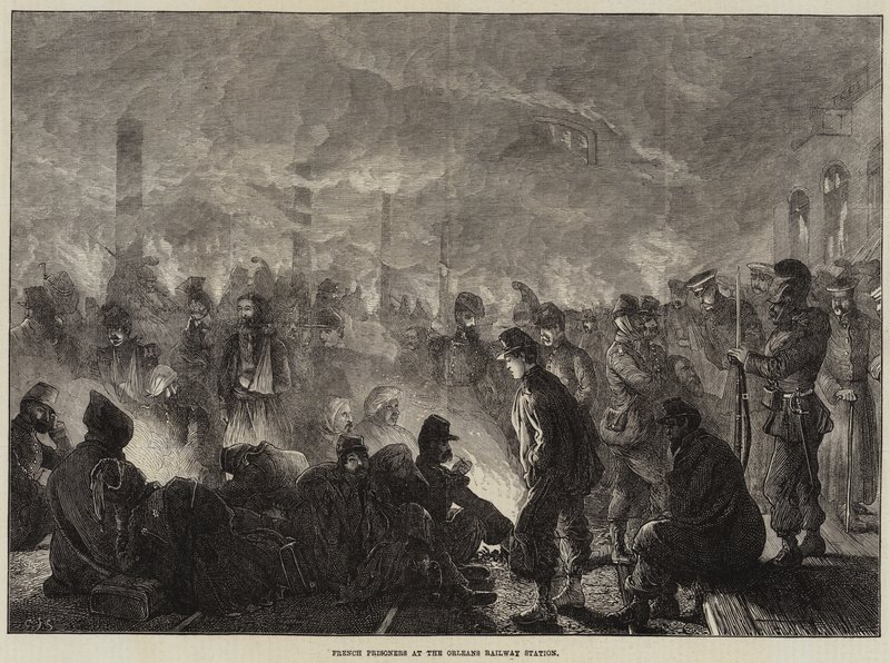 Franske fanger på Orleans jernbanestasjon av Charles J. Staniland