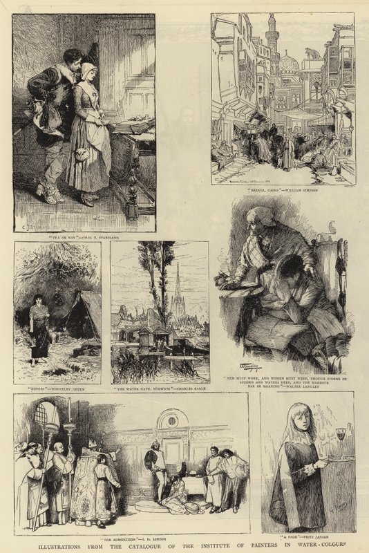 Illustrasjoner fra katalogen til Institutt for malere i vannfarger av Charles J. Staniland