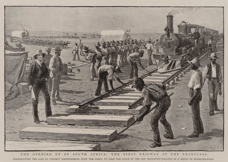 Åpningen av Sør-Afrika, den første jernbanen i Transvaal av Charles J. Staniland