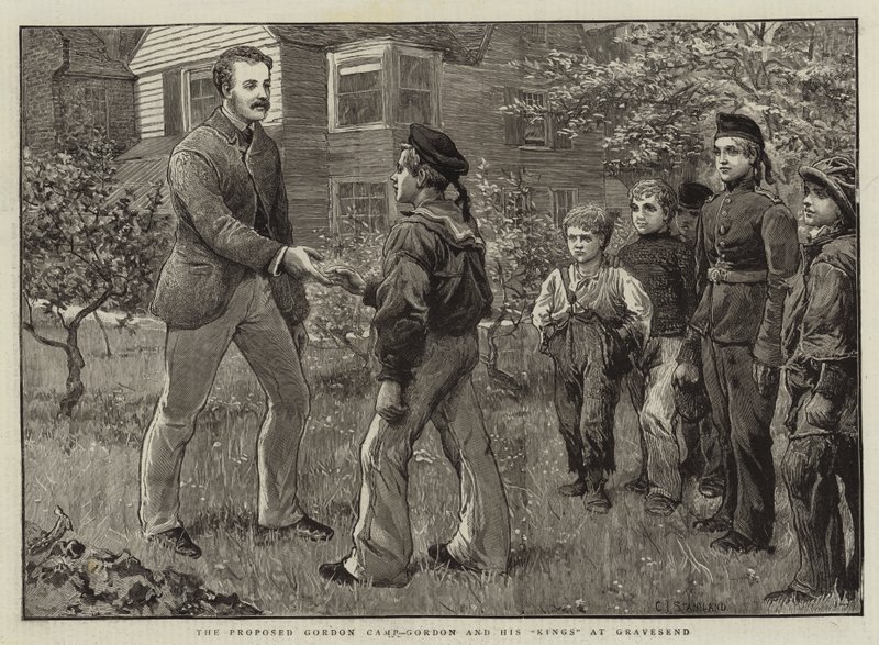 Den foreslåtte Gordon-leiren, Gordon og hans konger ved Gravesend av Charles J. Staniland