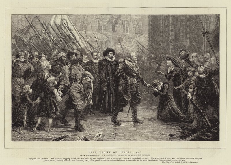 The Relief of Leyden, 1574 av Charles J. Staniland