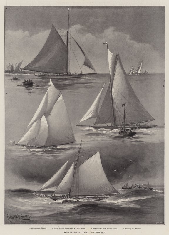 Lord Dunravens Yacht Valkyrie III av Charles John de Lacy