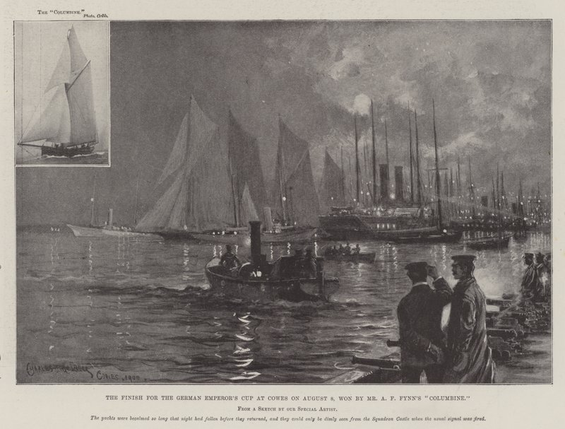 Avslutningen for den tyske keisercupen på Cowes 8. august, vunnet av Mr A F Fynn