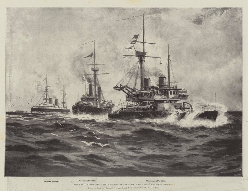 Sjømanøvrene, Steam Tactics of the Reserve Squadron, endrer retning av Charles John de Lacy