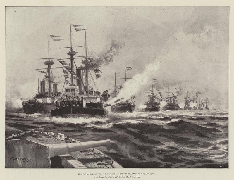 Sjømanøvrene, flåten ved måløvelse i Atlanterhavet av Charles John de Lacy