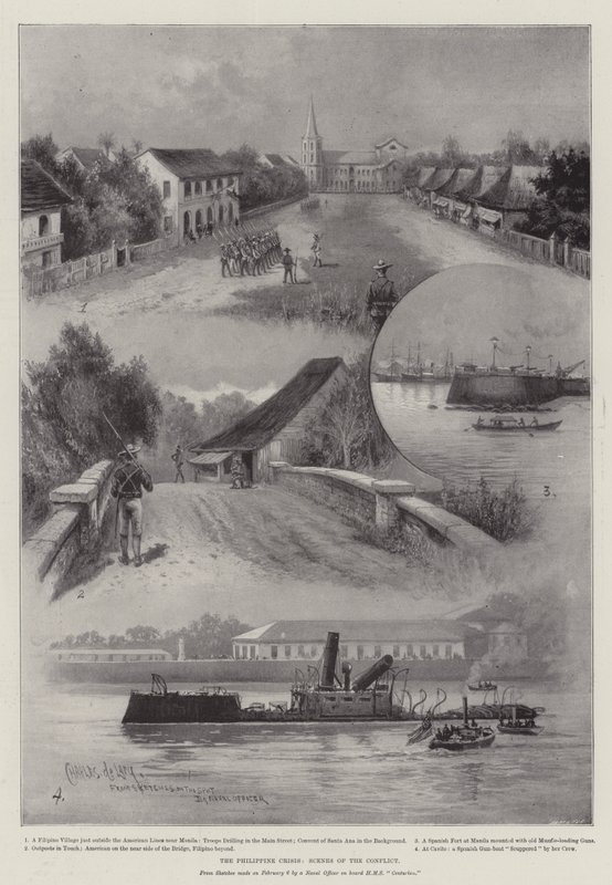 Den filippinske krisen, scener av konflikten av Charles John de Lacy