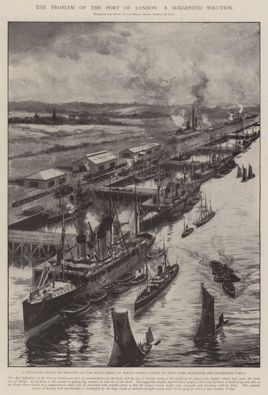 Problemet med havnen i London, en foreslått løsning av Charles John de Lacy