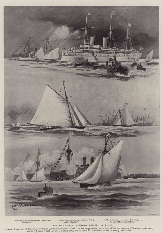 Royal Yacht Squadron Regatta på Cowes av Charles John de Lacy