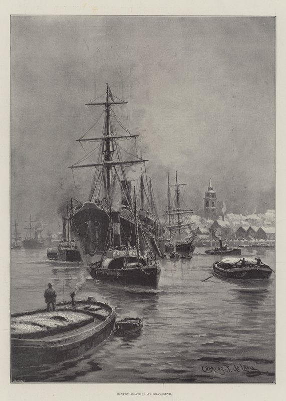Vintervær på Gravesend av Charles John de Lacy