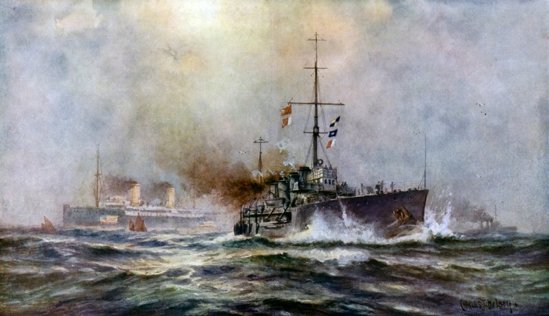 Policing the sea - en ny lett cruiser av Charles John de after Lacy