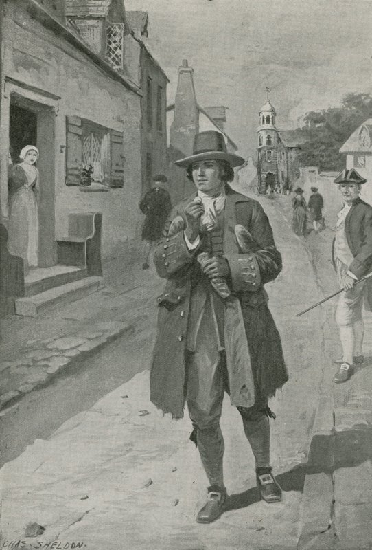 Benjamin Franklin ankommer Philadelphia av Charles Mills Sheldon