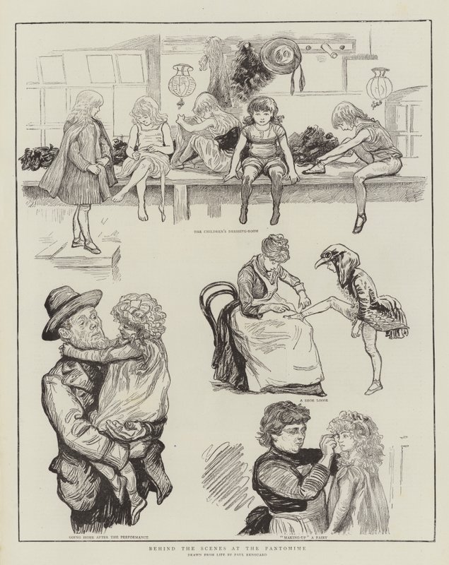 Bak kulissene på Pantomime av Charles Paul Renouard