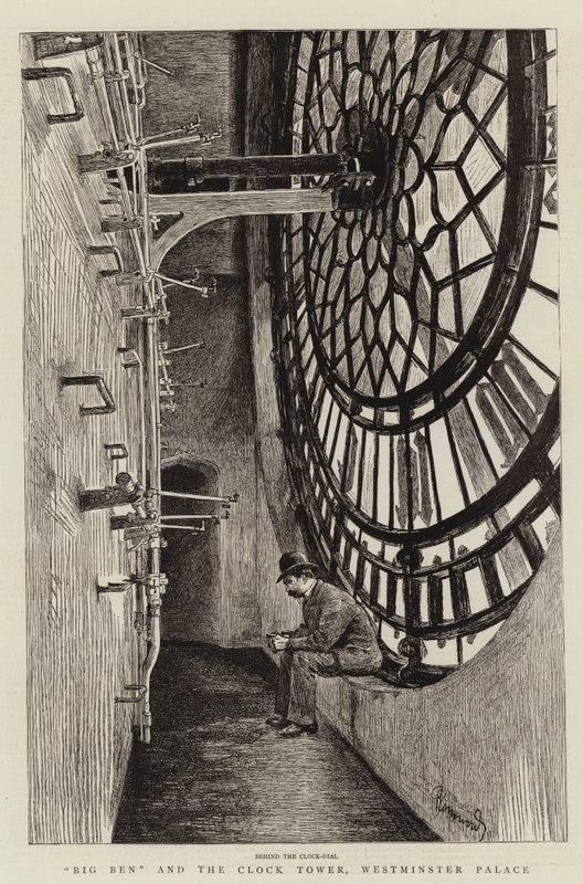 Big Ben og klokketårnet, Westminster Palace av Charles Paul Renouard