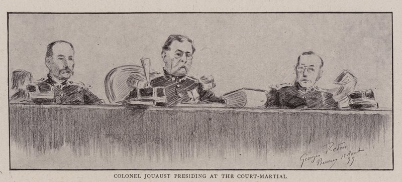 Oberst Jouaust presiderer ved krigsretten av Charles Paul Renouard