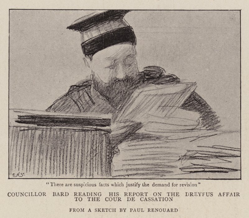 Rådmann Bard leser sin rapport om Dreyfus-saken til Cour de Cassation av Charles Paul Renouard