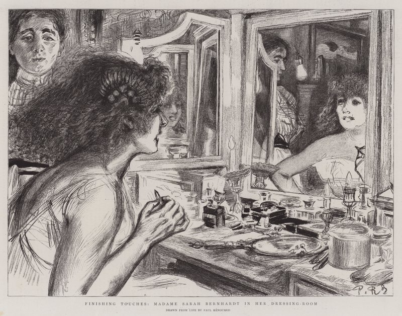 Finpuss, Madame Sarah Bernhardt i omkledningsrommet av Charles Paul Renouard